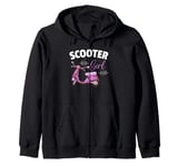 Cute Scooter Girl Art For Women Kids Scooter Life Lover Zip Hoodie