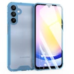 MOONESS Coque pour Samsung Galaxy A25 5G (6,5") avec Verre Trempé,Silicone TPU Compatible Samsung Galaxy A25 5G,Étui de Protection Antichoc Arrière en PC Dur Housse Case Cover - Bleu