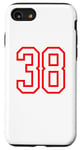 Coque pour iPhone SE (2020) / 7 / 8 Numéro #38 Blanc Rouge Sport Numéro 38