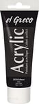 KREUL 28324 - El Greco Acrylic Peinture acrylique Tube de 75 ml Noir Peinture brillante riche en pigments Qualité étude Consistance similaire au beurre pour la peinture en empâtement