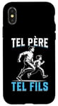 Coque pour iPhone X/XS Tel père tel fils accessoire course à pieds humour coureur