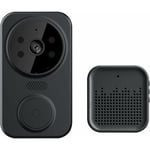 Sunxury - Caméra de sonnette intelligente sans fil, vidéo à distance avec sonnette à 60 °, vision nocturne hd, sonnette de sécurité Wifi (version