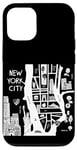 Coque pour iPhone 12/12 Pro Profitez de New York City The Big Apple Street Food Doodles Map