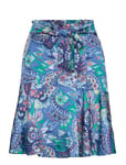 ODD MOLLY Head Turner Skirt Knälång Kjol Multi/mönstrad [Color: WASHED COBALT ][Sex: Women ][Sizes: S ]