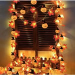 Konstgjorda höstlönnlöv Pumpagirland LED Fairy String Light Jul Thanksgiving Dekoration DIY Halloween Party Hem style E