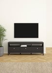 Dmora - Meuble TV Liliane, Buffet de Salon, Armoire Basse pour TV, Base Murale de Rangement, 151x38 h54 cm, Noir