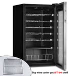 33 Bottles Wine Fridge Beverage Cooler Wine Chiller Stainless Steel SMAD 95L