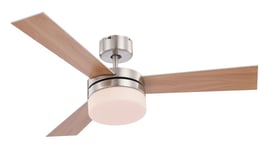 Rvb led ventilateur de plafond lumière dimmable télécommande changeur de couleur lames de lampe hêtre / argent