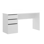 Pegane - Bureau Réversible coloris blanc brillant - Longueur 139 x Profondeur 60 x Hauteur 75 cm