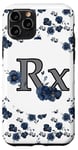 iPhone 11 Pro RX Pharmacy Themed Gift Blue Floral Pattern Case