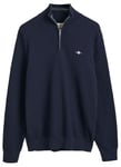 GANT Coton Micro texturé Demi-Fermeture éclair Pull-Over, Clear Sky, L Homme