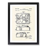 Big Box Art Record Player Patent Framed Wall Art Picture Print Ready to Hang, Black A2 (62 x 45 cm)