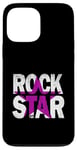 Coque pour iPhone 13 Pro Max Rose Rock Star Distress Pink Color Graphic