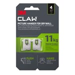 3M CLAW Plasterboard Picture and Mirror Hooks, 11 kg