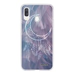 Evetane - Coque Silicone Compatible Samsung Galaxy A40 - Protection Intégrale 360, Fine et Transparente - Coque Avant & Arrière - Haute Résistance - Lune Attrape Rêve