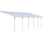 Pergola adossée Olympia 25,5 m² - Aluminium et polycarbonate - Blanc - PALRAM