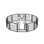 Parc Enclos pour Chiens 12 Panneaux Chiot Lapin Rongeur Clôture en Métal pour Exercice Pliable 63x63 cm - Yaheetech