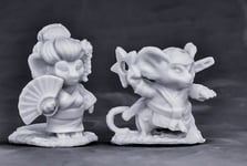 2 x EASTERN MOUSLINGS - BONES REAPER figurine miniature rpg ninja souris 77547