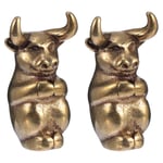 FAVOMOTO 2 Pcs Bull Figurine Feng Shui Fortune Ox Année Figurine Chinois Zodiaque Charmes Animaux À Collectionner Pendentifs pour Cadeaux Porte-Clés Fabrication De Bijoux Bricolage