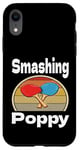 Coque pour iPhone XR Funny Smashing Poppy Ping Pong Lover Game Winner Retro Humour