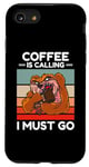 Coque pour iPhone SE (2020) / 7 / 8 Vintage Sloth Coffee appelle I Must Go Coffee Lover