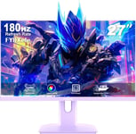 Monitor Gaming Violet De 27 Pouces 2K 180Hz Qhd (2560X1440) Ips 1Ms Mprt 16:9 Moniteur Pc Violet Prise En Charge 144Hz/165Hz/180Hz Amd Freesync Premium Displayport Hdmi Support Vesa