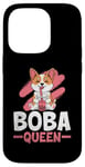 Coque pour iPhone 14 Pro Boba Queen - Thé au lait pour chien - Pour amoureux des perles