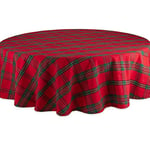 DII Nappe Ronde en Coton pour décoration de Cuisine, Rouge et Vert, 177,8 cm