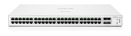 HPE Networking Instant On Switch Series 1830 48-Port Gb Smart-managed Layer 2 Ethernet Switch | 48x 1G | 4x SFP | Fan-less | UK Cord (JL814A#ACC)