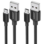 aceyoon Micro USB Cable 2 Pack, 1ft Android Charger Cable 3A Fast Charging QC3.0 Short Micro USB Cable Nylon Braided for Samsung Galaxy S7 Edge S6 S5 J7 J5 J6 A6 A10,for Kindle,for Xbox,for PS4