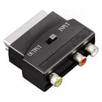 SCART to RED WHITE YELLOW 3 RCA PHONO AUDIO VIDEO & 4 pin S-VIDEO AV TV ADAPTER