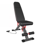 Banc de Musculation,Réglage Multi-Angle Cuir PU de Haute Qualité Tirez La Corde avec Le Bras Multifonction Convient pour Le Fitness Abdominal Banc D'haltères (Transport Aérien)