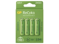 Gp Batteries B21254, Aa, Nickel-Metallhydrid (Nimh), 4 Styck, 2450 Mah, Grön