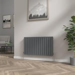 NRG 600x1020 Horizontal Flat Panel Designer Radiators Radiator Bathroom Heater Central Heating Radiators Rad Double Column Anthracite