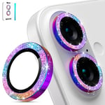 imluckies Glitter Camera Lens Protector for iPhone 16 / iPhone 16 Plus, AR+AF Tempered Glass, 9H Ultra-Tough Metal Individual Lens Cover, HD Clear Camera Accessories, Bling Colorful