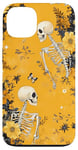 Coque pour iPhone 13 Jaune Bohème Floral Squelettes Dancing Night Sky Cool Goth