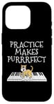 Coque pour iPhone 16 Pro Chat piano, pianiste, professeur de piano