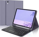 Coque Clavier iPad 10eme Generation, AZERTY Français Clavier iPad 10eme Generation 2022 10.9"", Bluetooth Clavier Détachable pour iPad 10 ème Génération A2696/ A2757/ A2777, Violet