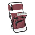 relaxdays Tabouret de Camping avec Poche, Pliant, sans Dossier, pêche, Jardin, Chaise à Transporter, 60x35x35 cm, Rouge