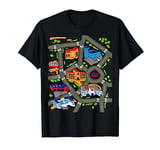 Car Play Mat Race Track Road Map Rug Design Illustration T-Shirt