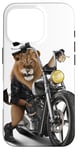 Coque pour iPhone 16 Pro Lion Riding Classic Chopper Moto