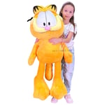 Garfield Peluche 100 CM Original Géant XXL Chat Jaune Paresseux Dessin Animé