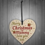 Christmas Gifts For Mum Mother Wood Heart Christmas Tree Baubles Son Daughter