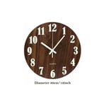 Lablanc - Horloge murale lumineuse de 30,5 cm en bois silencieuse avec veilleuse anti-tiques pour salon, chambre à coucher, cuisine, Marron