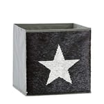 LOVE IT STORE IT - Cube De Rangement - En Tissu Avec Paillettes Réversibles - Pliable - Renforcement Carton - Compatible Étagère Cube Kallax - 32x32x32cm - Gris Motif Étoile Noir Ou Argent