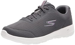 Skechers Womens Go Walk Joy - Ecstatic Sneaker, Charcoal, 9 Wide US