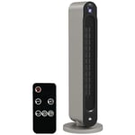 HOMCOM Chauffage soufflant oscillant 1100/2200 W - mini radiateur céramique PTC - télécommande incluse - chauffage d'appoint noir