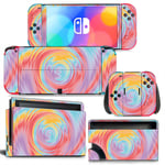 Kit De Autocollants Skin Decal Pour Switch Oled Ns Console De Jeu Oled Protection Gradient, T1454