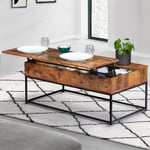 Idmarket - Table basse plateau relevable rectangulaire dayton effet vieilli design industriel