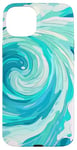 iPhone 15 Plus Swirl Blue Color Illustration Pattern Abstract Art Case